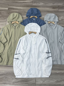 Áo Chống Nắng UPF50+ Chống Thấm Nước Nhẹ Thoáng Khí Có Mũ Trùm Đầu Họa Tiết Gấp Mát Mẻ Áo Khoác Da Nam Thời Trang Mùa Hè