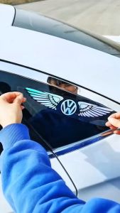 MC Cutting Sticker - Stiker Sayap Logo Mobil Stiker Lis Mobil Reflektif Hologram 3D Nyala Car Logo Sticker 3D Reflektive Hologram Laser Chrome Terbaru Bisa COD Cash On Delivery CM.25.02