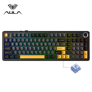 AULA | AULA F99 PRO Wireless Gaming Mechanical Keyboard 99 Keys Hot Swappable Gasket Structure 96% 8000mAh Battery Keyboard with Knob