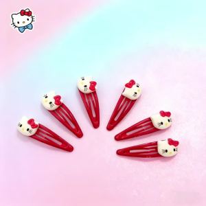 Sanrio | 6 Miếng Hoạt Hình Hello Kitty Kẹp Tóc Cho Nữ Dễ Thương Hợp Thời Trang Sanrio Series Hình Bầu Dục Hairgrips Phụ Kiện Tóc Thời Trang