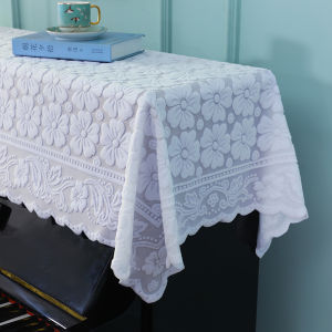 New White Lace Thickened Dustproof Cover Electronic Grand Piano Semi-cover Modern Minimalist Style Home Fabric Protection