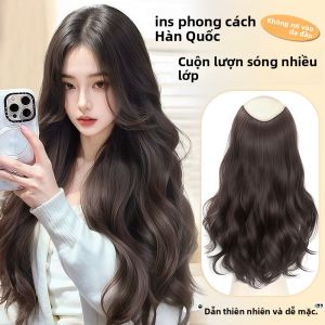 MONLEYTA | Móc nối tóc giả nữ dài xoăn tự nhiên dày dặn tự nhiên vô hình sóng lớn giả tóc nối tóc nhân tạo