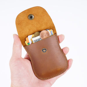 Retro Genuine Leather Travel Wallet Snap Closure Card Holder Coin Purse
