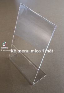 Bảng Kệ Menu Mica Trong
