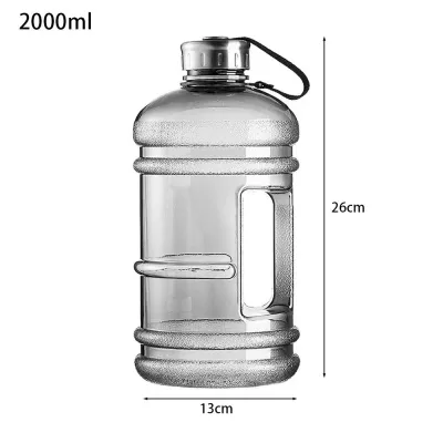 1 Cái 2L Bình Nước Thể Thao PETG Dung Tích Lớn Bền Bỉ Bình Lắc Di Động Có Tay Cầm Dành Cho Tập Thể Dục Và Phòng Gym