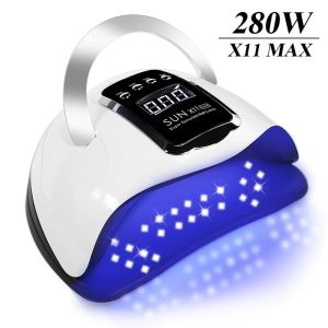 SUN X11 MAX 280W Chuyên Nghiệp Sấy Móng Tay Đèn UV LED Gel Làm Móng Tay Ba Lan Cảm Biến Tự Động Máy Sấy Máy Làm Móng Tay