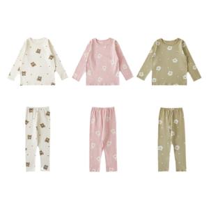 YOEHYAUL | Cute Cartoon Bear Girl Pajama Set For Spring And Autumn