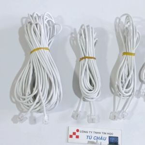 Cáp điện thoại bàn 2 tim (2 line - RJ11) dài: 5m / 10m / 15m / 20m (Đầu bắm sẳn)