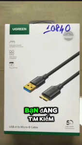 Cáp USB 3.0 sang Micro-B Ugreen 10840 (dài 0.5m) Chính Hãng