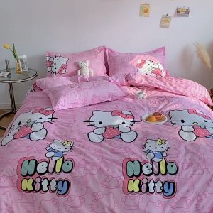 ชุดผ้าปูที่นอน 6 ชิ้น ชุดเครื่องนอนลายคิตตี้ ครบชุด ปลอกหมอน ปลอกหมอนข้าง ผ้านวม ชุดประกาศ 60 วัน