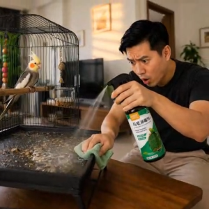 Organic Bird Cage Cleaner and Deodorizer - Just Spray/Wipe - Safely & Easily Removes Bird Messes Quickly and Easily