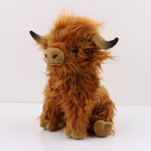Bandai | New Hot Highland Cow Stuffed Animals Plush Toy Fluffy Bull Animal Doll Soft Gift For Kids Boys Girls Plush Toy