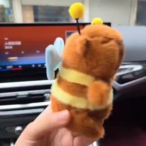 Cute Cartoon Pendant Capybara Drawing Jitterbug Wings Bee Water Dolphin Keychain Soft Doll Keychain Backpack Pendant Gift