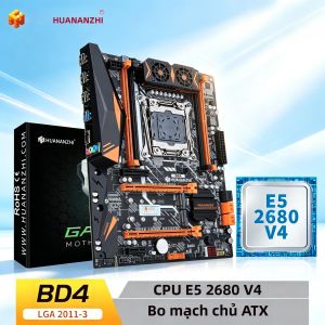 HUANANZHI | Bộ Kit Mainboard Gaming Cao Cấp HUANANZHI X99 BD4 Hỗ Trợ LGA 2011-3 RAM DDR4 128GB Kèm CPU E5 2680 V4 Dành Cho Máy Tính Để Bàn Workstation