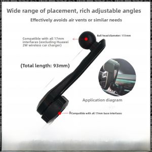 Car Mount Phone Holder Accessories Extended Rod Non Obstructing Air Vent Long Adapter Wireless Charging Navigation Modification
