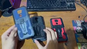 Casing Hp Untuk Realme 7 Pro Hardcase Robot Kickstand Armor Belt Clip Terbaru