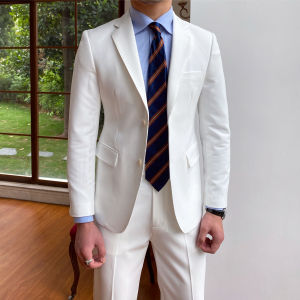 Spring New Arrival Plain Business Slim Fit Korean Style Two-Piece Suit