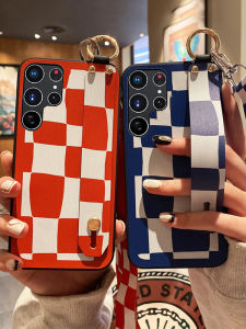 เคสโทรศัพท์ซิลิโคนสำหรับ Samsung S25 Ultra พร้อมสายรัดข้อมือแบบเต็มจอ ป้องกันการตกหล่นและรอยขีดข่วน ดีไซน์ลายการ์ตูน แฟชั่นสำหรับผู้หญิง