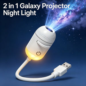 Donirt | 2 in 1 USB Galaxy Projector Light Adjustable Focus Car Interior Ambient Lamp Home Room Starry Star Kids Projection Night Light