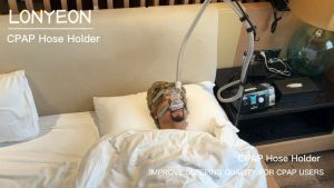 CPAP Hose Holder - Machine Hose Support Hanger Avoid Tangling and Prevent BlockageKeeps The Air Hose Up and Away from Your Face and Arms to Make You Sleep BetterBlack