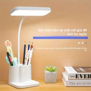 Đèn Bàn Bảo Vệ Mắt LED Đèn Bàn Nhỏ Chạy Bằng Nguồn USB Cho Phòng Ngủ Đọc Sách Cạnh Giường Ngủ Ký Túc Xá - Tiết Kiệm Năng Lượng