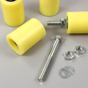 Amoki Slide Gate Guide Roller Yellow Universal Heavy Duty Adjustable Nylon Rollers Gate Support Assembly for Sliding Rolling Gates