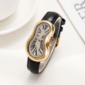 New y2k Fashion Creative Men Women Soft Melting Watch Luxury Streetstyle Irregular Shape Dial Unique Design Quartz Watch Reloj