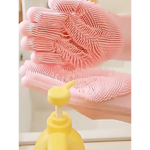 1 Đôi Bao Tay Rửa Chén Silicon Găng Tay Rửa Chén Bát Silicon Vệ Sinh Nhà Cửa Đa Năng