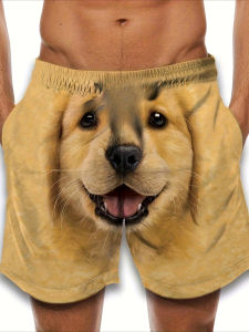 New Cute Dog Vacation Shorts for Summer 2026 Loose Shorts 3D Printed Outdoor Casual Pattern Quick Drying Harajuku Shorts