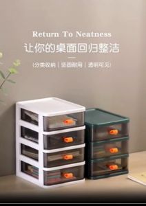 5 Tier Transparent Desktop Storage Drawer Desk Organizer Office Home Stationery Cosmetic Storage Box Laci Meja Multi-drawer stationary rack Desk stationary drawer rack Stationary drawer storage Rak laci alat tulis Rak laci pejabat Pengatur laci alat tulis
