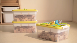 Citylife Lego Storage Box Stackable Clear Organizer for Toys Books & Clothes With Tray 16L/30L/43L