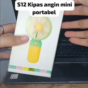 S12 KIPAS MINI FAN KIPAS ANGIN MINU PORTABEL KIPAS GENGGAM USB DESAIN DUDUKAN HP KIPAS CUTE LUCU MIN
