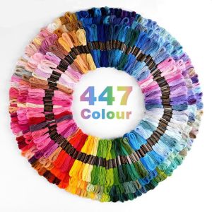 447 Color Cross Stitch Thread 6 Strands 8 Meters Hand-Woven DIY Color Embroidery Thread Embroidery Thread
