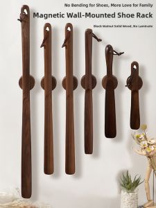 Japanese Style Home Use Long Wooden Shoe Horn Real Wood Shoe Insertion Tool Super Long Handle for Elderly And Pregnant Women