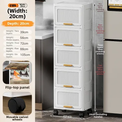 Space-Saving Narrow Multilevel Storage Cabinet