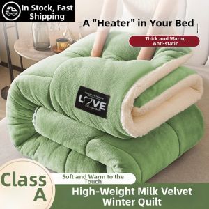 Warm Thick Lamb Flannel Quilt Single Use