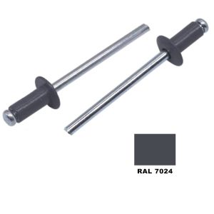 50PCS 5/32" RAL7024 Gray Lacquered Blind Rivets Aluminium Steel Painted Rivets Colored Blind Rivet Home Diy Fastener Tool