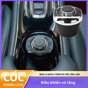 Nút Điều Khiển Vô Lăng Không Dây Đa Năng Cho Android Radio Xe Hơi Máy Nghe Nhạc Đa Phương Tiện 8 Phím Núm Điều Khiển Màu Đen/bạc Phụ Kiện Xe Hơi