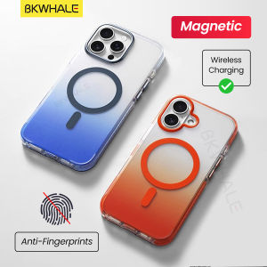 BKWHALE Gradient Magnetic Phone Case For iPhone 17 Pro Max 17Air 16 Pro Max 13 14 15 Pro Max 16 15 14 Plus Anti-Fingerprints Translucent Cases