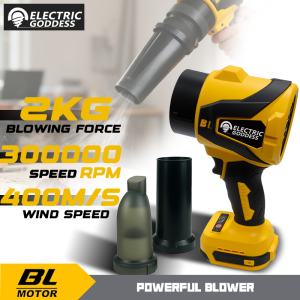 Electric Goddess Brushless Electric Air Blower Leaf Trubon Fan Handheld Super Strong Wind Jet Blower For Dewalt 20V Battery Pin