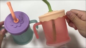 Ivorybaby Gelas Minum Anak Sedotan Cangkir Bayi Straw Training Cup Anti Tumpah