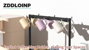 Household Coffee Mug Holder With 6/16 Movable Hooks Metal Coffee Cup Holder With Storage Base for Countertop for Kitchen Office Coffee Mug Rack