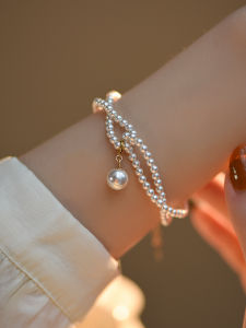 Cascillan French Lazy Style Personality Pearl Bracelet Double Layer Stack Pure Handmade Small Audience Design Fashion Jewelry