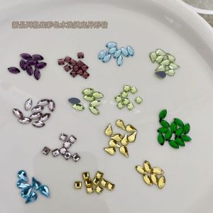 Premium Colorful Grid Bottom Heat Set Drill Nail Art DIY Diamond Irregular Shape Wear Resistant No Falling off Nail Decoration
