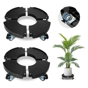 Universal Flower Pot Wheels Round Plant Roller Base Portable Stainless Steel Plant Dolly Heavy Duty Barrow For Flowers