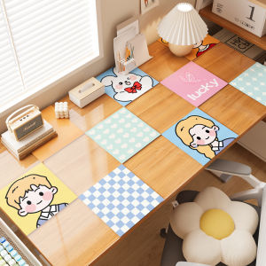 Cartoon Dopaamine Transparent Desk Mat Children Writing Desk Protective Study Special Purpose Table Surface Pad Home Fabric