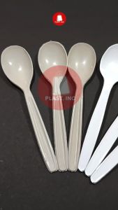 (1 PACK) SENDOK MAKAN PLASTIK ISI 25PCS KUAT TERMURAH!! PUTIH & ABU