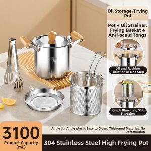 YongLe | Stainless Steel Oil-saving Frying Pan With Filter