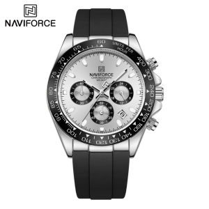 NAVIFORCE Chronograph Watch Men Women Sports 30m Waterpoof Watches Original 2024 Date Luminous Display Quartz Silicone Outdoors Style Watch NF8054