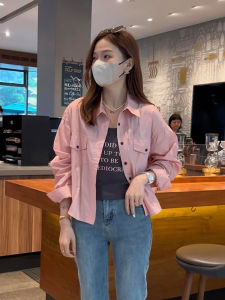 Pink Summer Loose Womens Shirt Outerwear Sun Protection Fashionable Design Casual Versatile Top Commute Style Long Sleeve Polo Collar